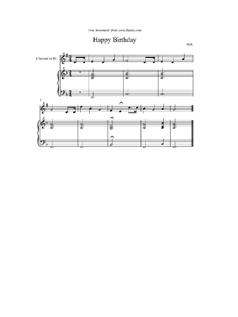 Happy Birthday Clarinet